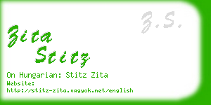 zita stitz business card